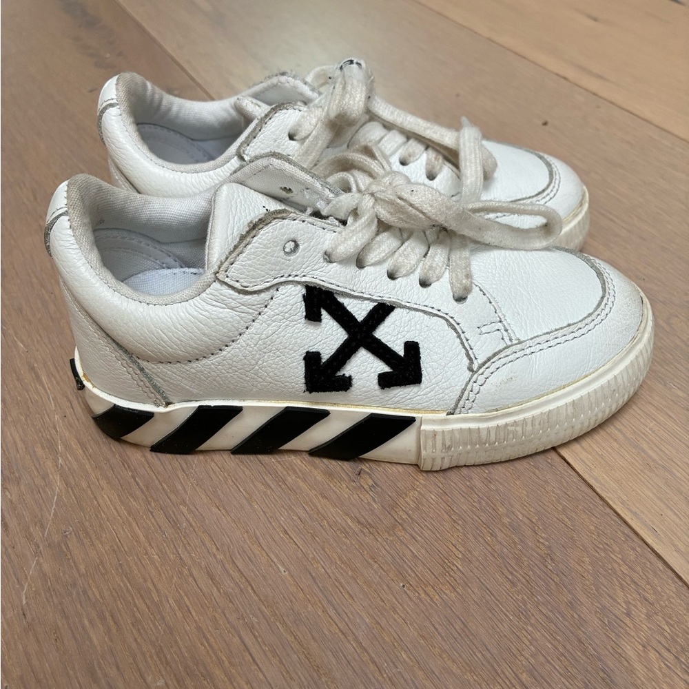 Off-White White and Black Sneakers with Signature Design